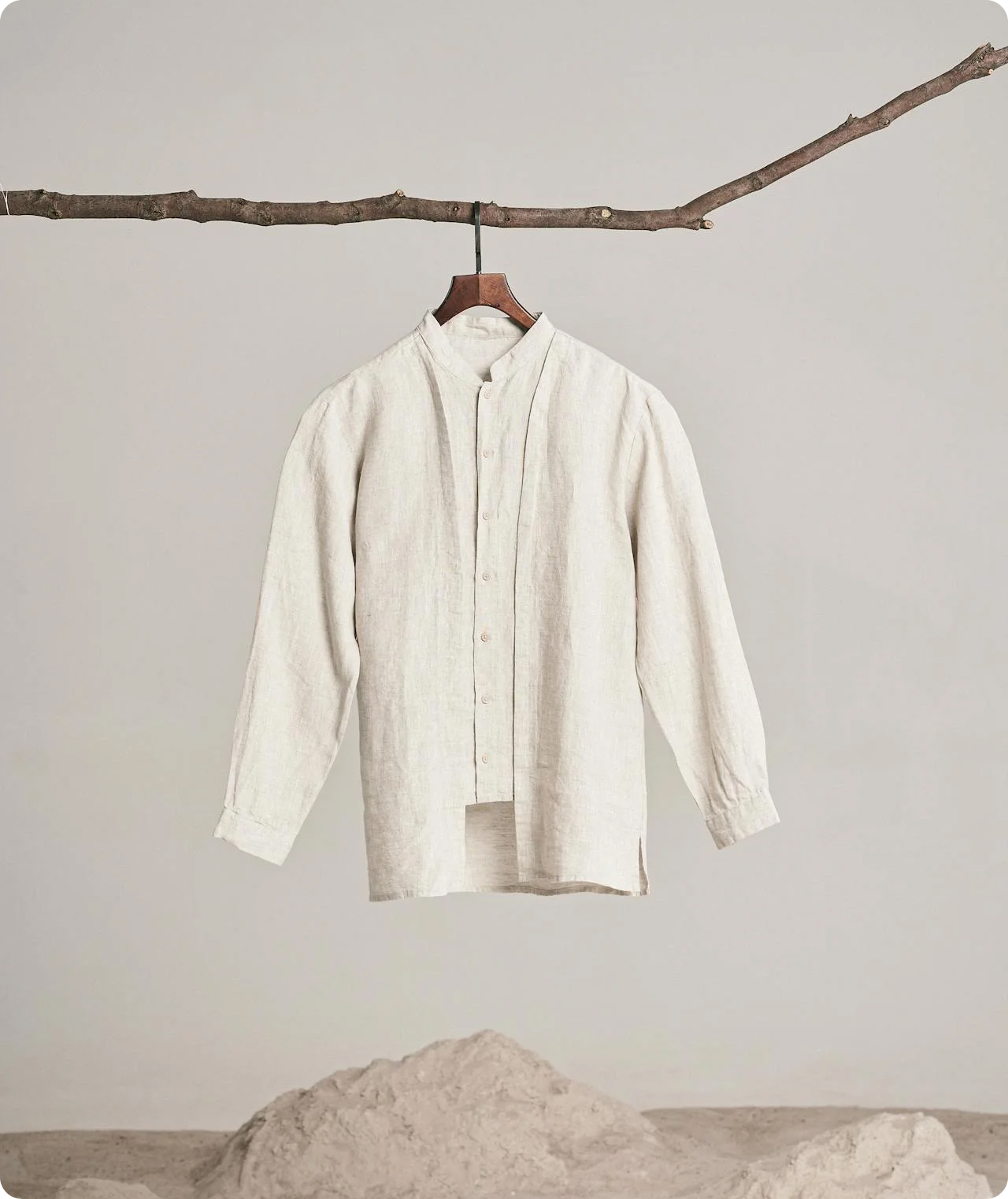 linen Mao collar shirt